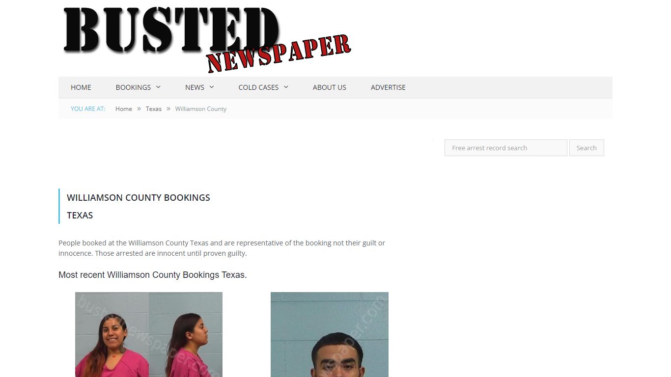 Williamson County, TX Mugshots - BUSTEDNEWSPAPER.COM